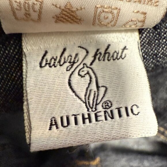 Baby Phat Womens Denim Jumpsuit Short Sleeve 100% Cotton Capri Length 18 Y2K - Picture 16 of 16